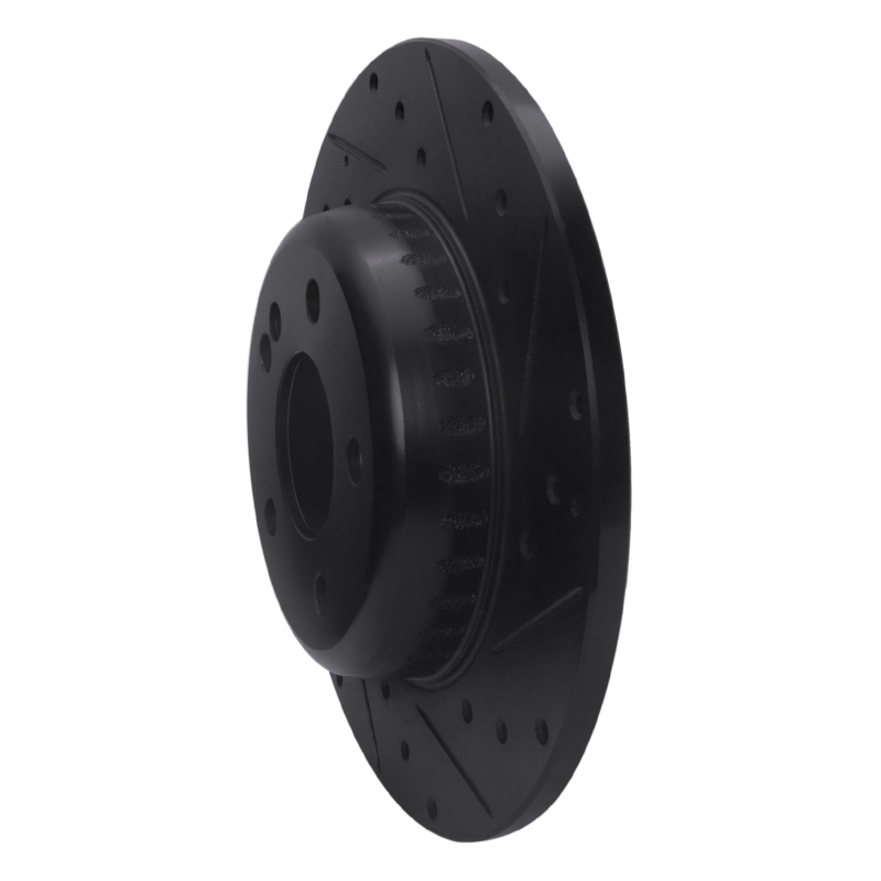 Mercedes-Benz C180 Brake Rotor (1) - Rear Right - R1 Concepts - Drilled & Slotted - Black - `15-`21